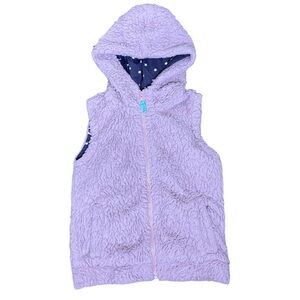 MINI BODEN Fuzzy Faux Fur Hooded Vest With Pockets Blush Pink Girls 7-8Y